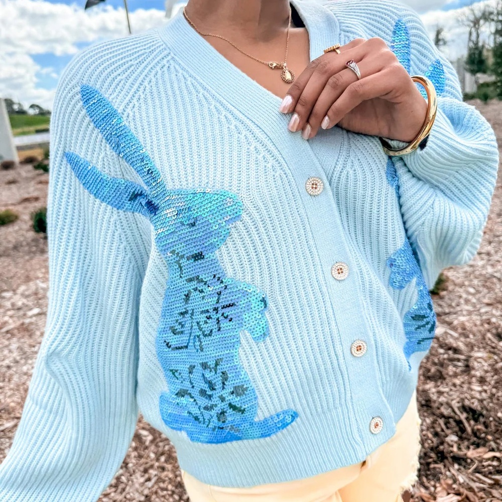 NWT | Queen of Sparkles | Blue Bunny Cardigan
